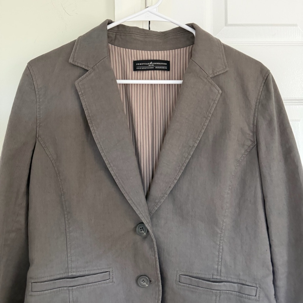 Peruvian Connection Blazer Jacket Linen Blend Siz… - image 2